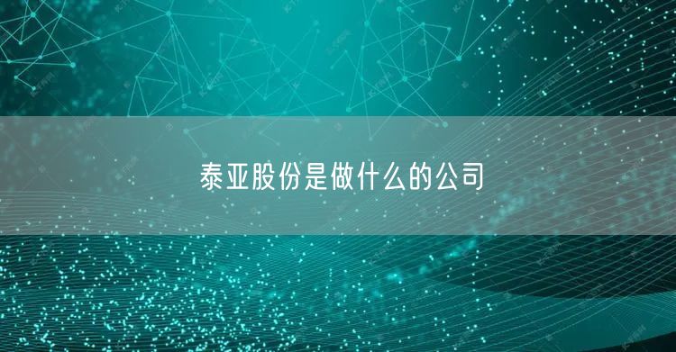 泰亚股份是做什么的公司