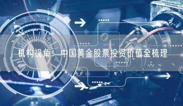 机构视角：中国黄金股票投资价值全梳理
