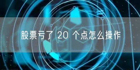 股票亏了 20 个点怎么操作